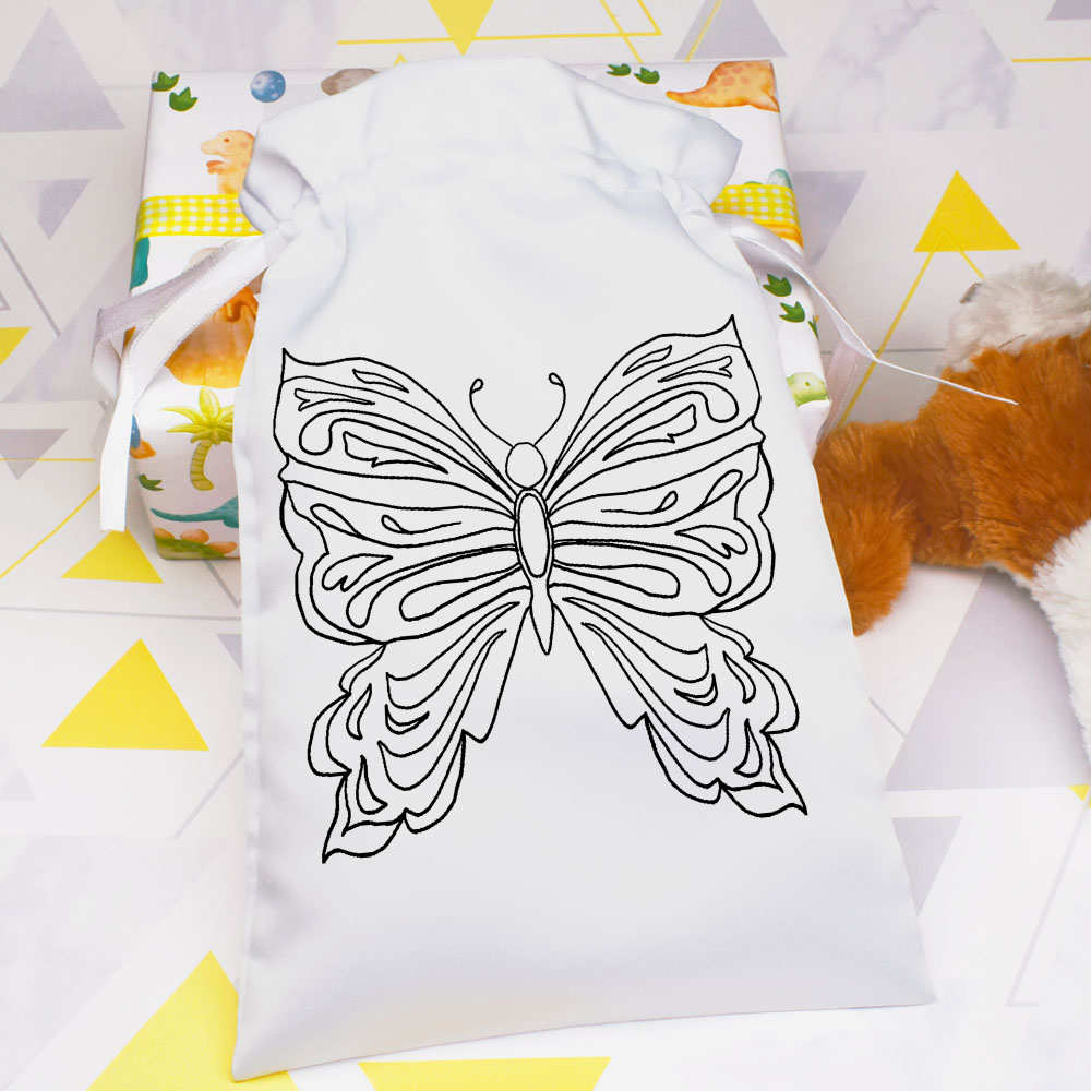 'Butterfly' Satin Drawstring Bag/Pouch (SB052029) - Picture 22 of 25