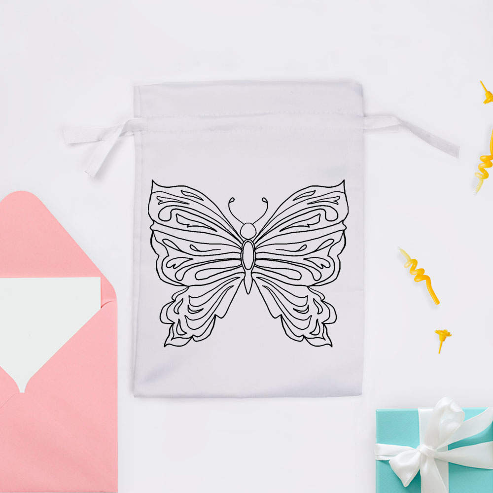 'Butterfly' Satin Drawstring Bag/Pouch (SB052029) - Picture 24 of 25
