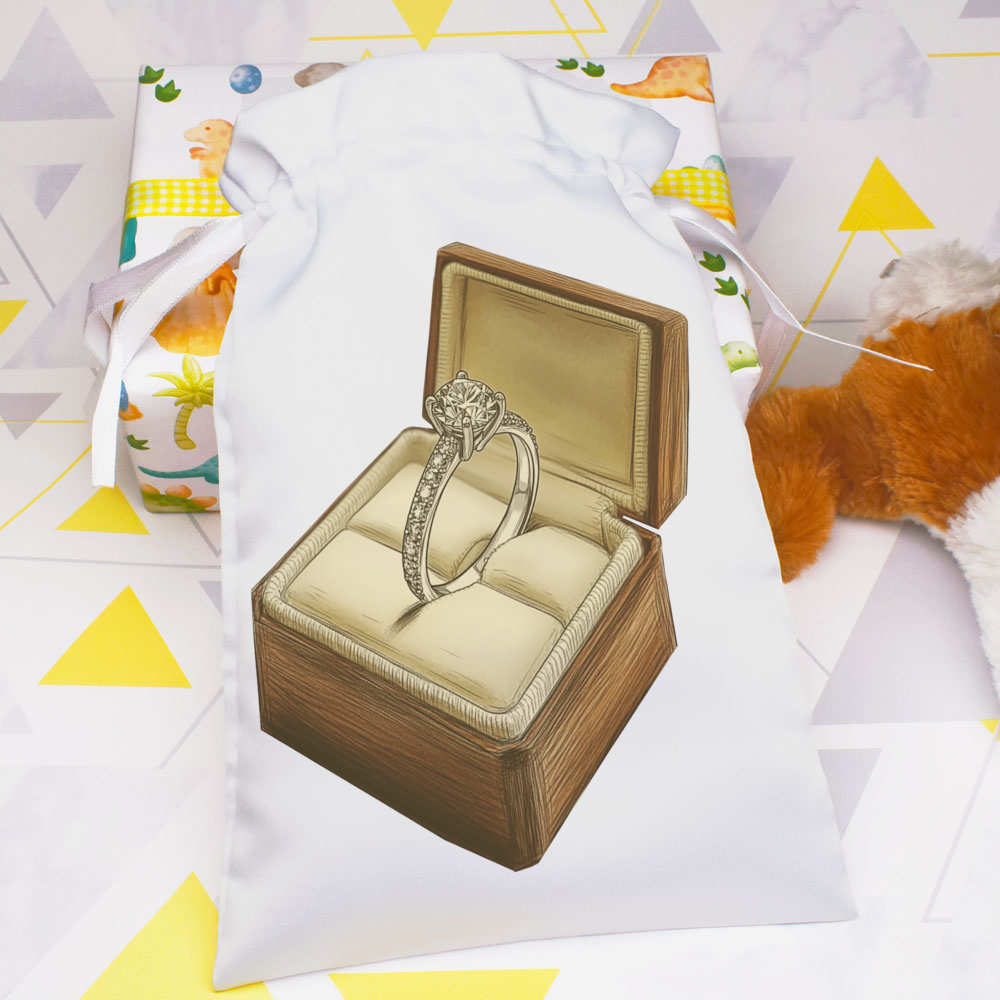 'Diamond Engagement Ring in Ring Box' Satin Drawstring Bag/Pouch (SB052193) - Picture 22 of 25