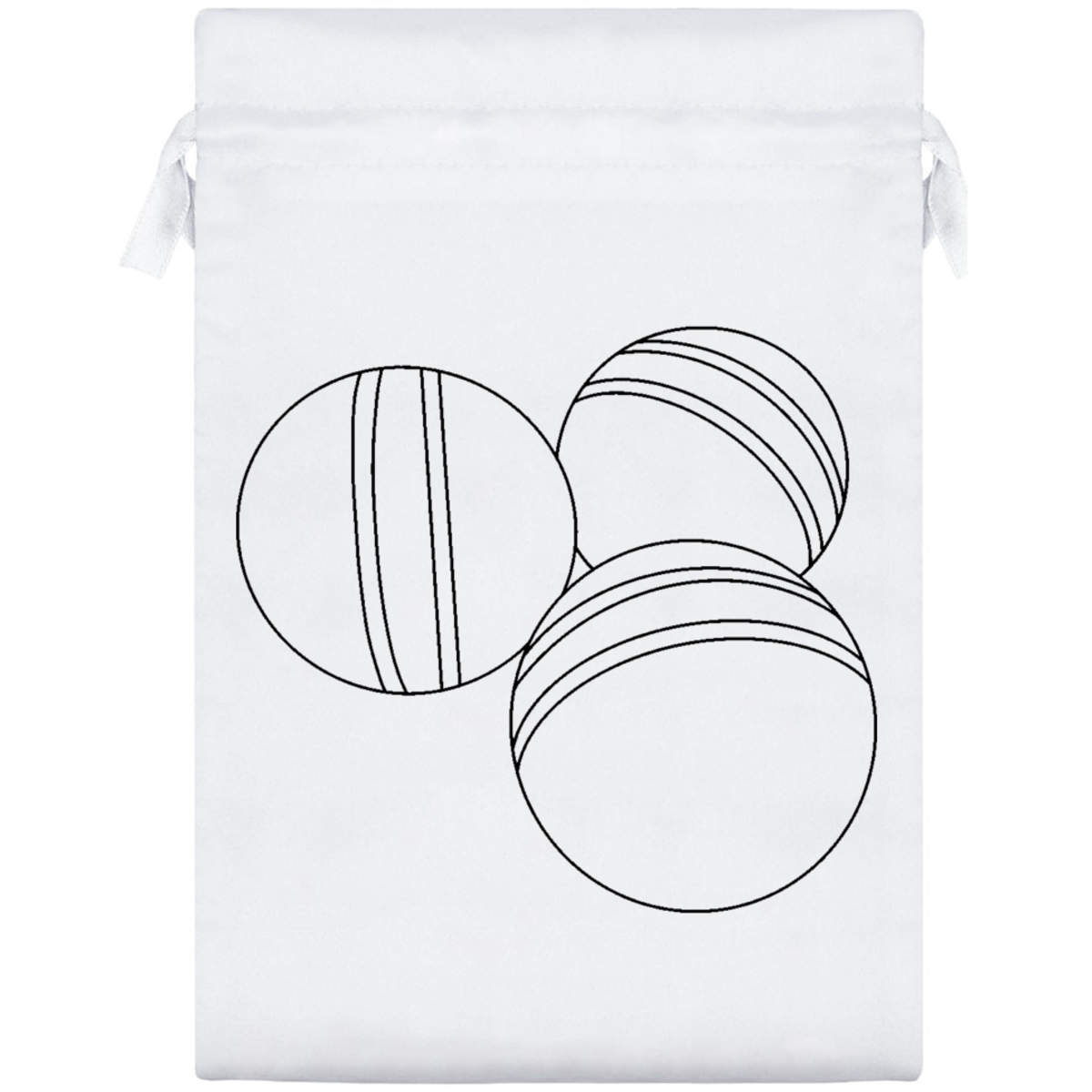 'Croquet Balls' Satin Drawstring Gift Bag - 17cm x 25cm - Pouch for Wedding Favours, Jewellery, Sweets and Parties (SB00122112)