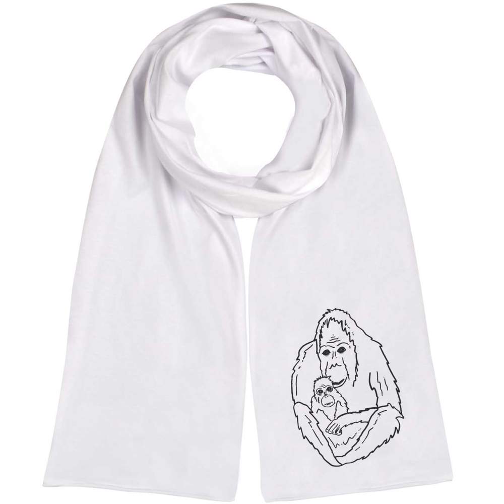 'Orangutan With Baby' Lightweight Scarf / Wrap (SC00002790)