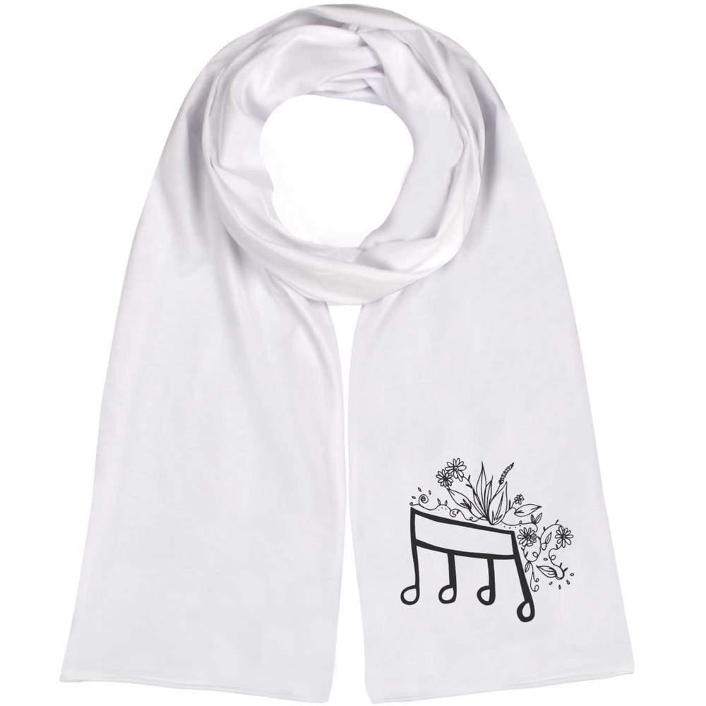 'Floral Music Note' Lightweight Scarf / Wrap (SC00008902)