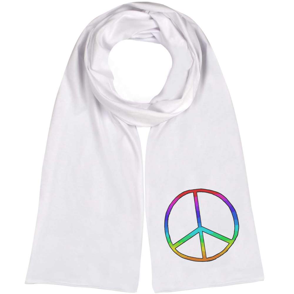'Rainbow Peace Symbol' Lightweight Scarf / Wrap (SC00012744)
