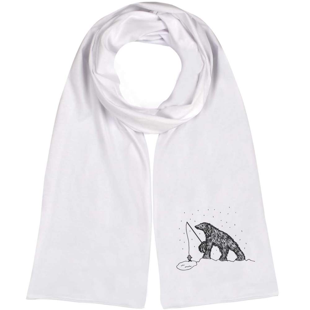 'Fishing Bear' Lightweight Scarf / Wrap (SC00020693)