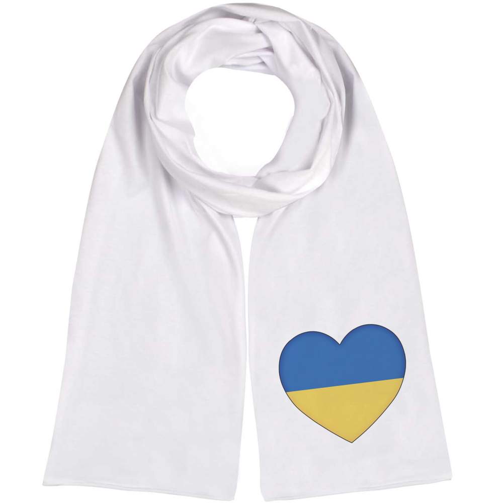 'Ukraine Flag Love Heart' Lightweight Scarf / Wrap (SC00024162)