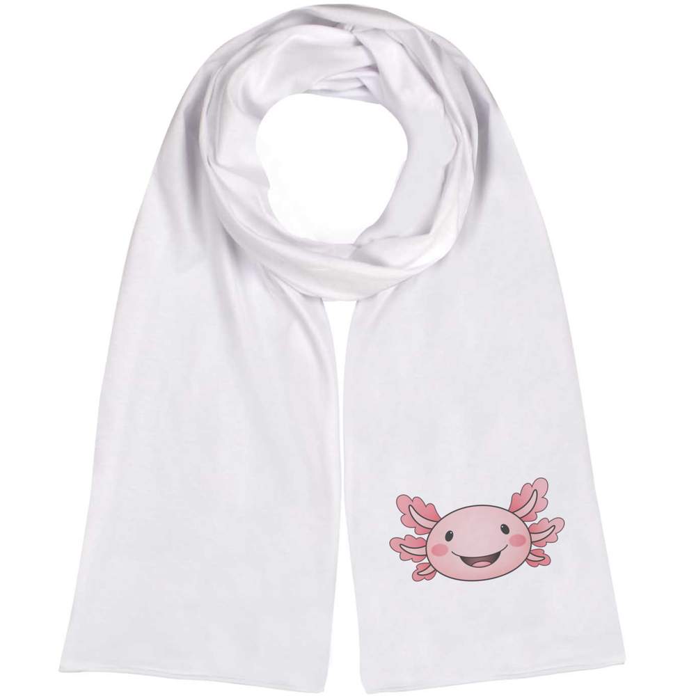 'Happy Axolotl Face' Lightweight Scarf / Wrap (SC00026706)