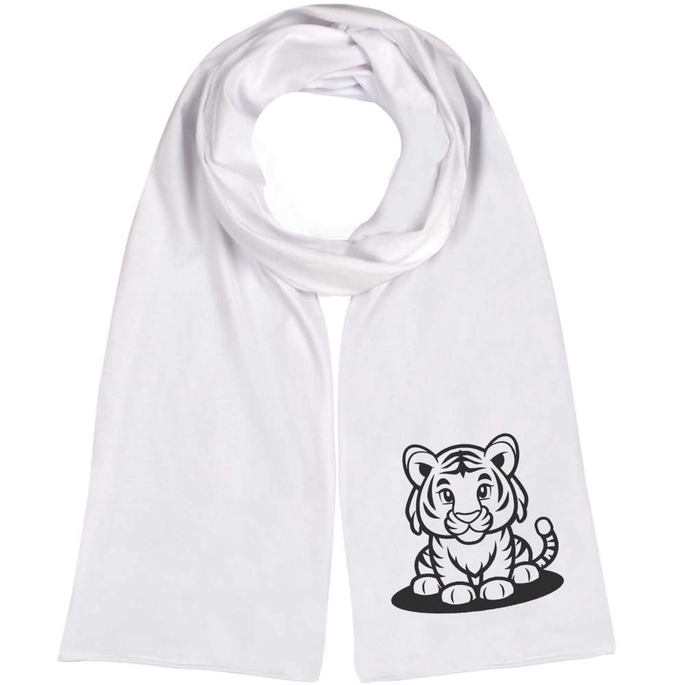 'Cute Tiger Sitting' Lightweight Scarf / Wrap (SC00030609)