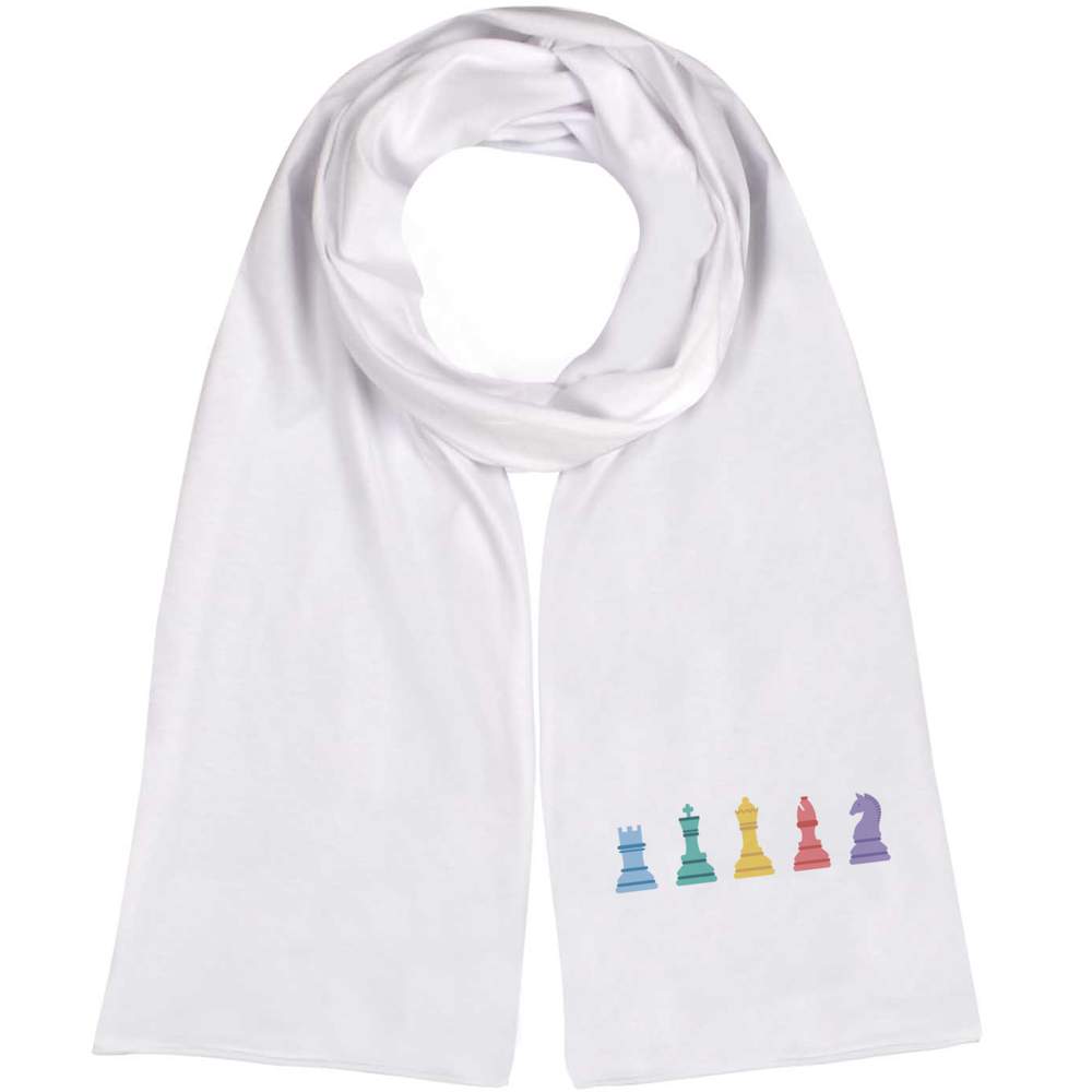 'Rainbow Chess Pieces' Lightweight Scarf / Wrap (SC00031397)