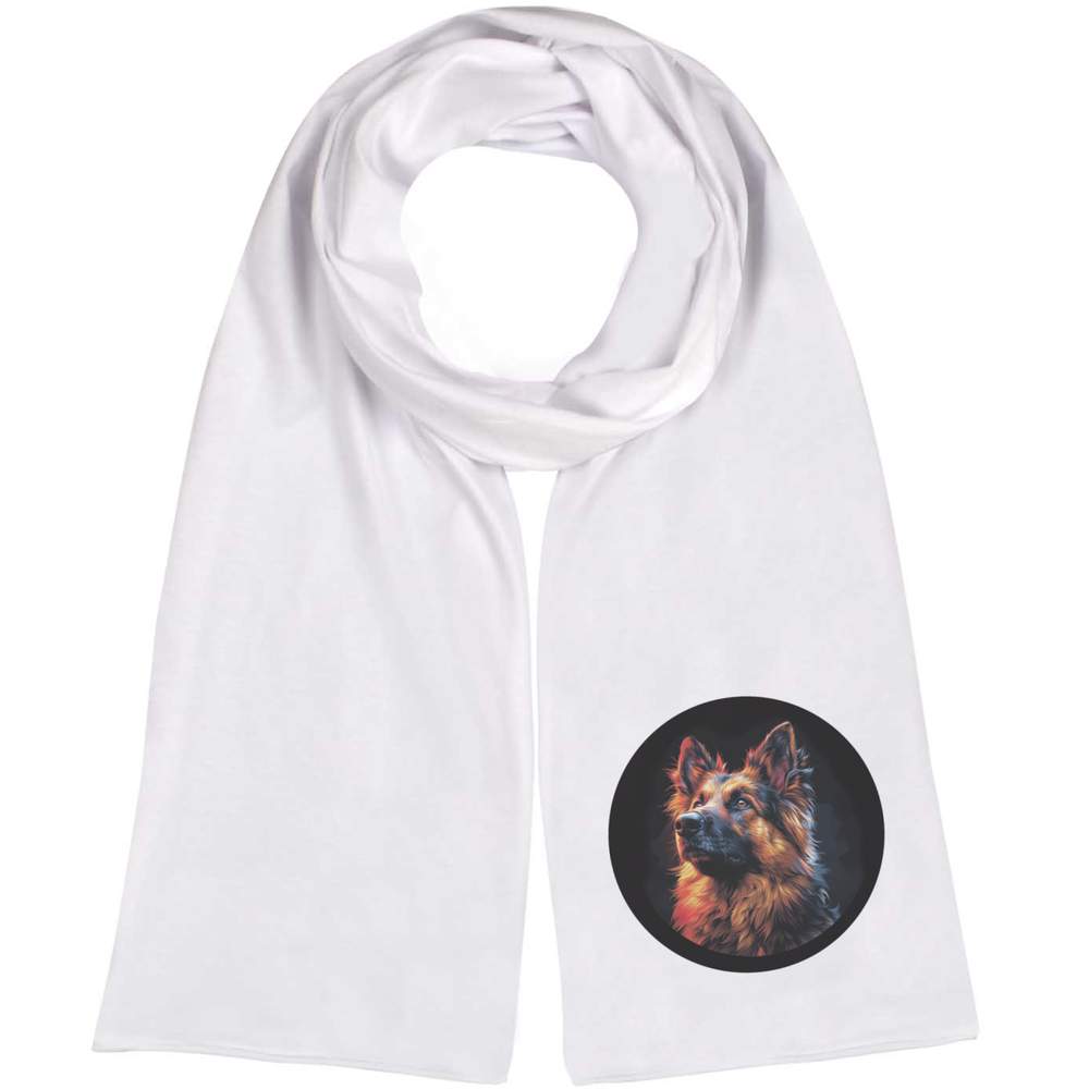 'German Shepherd Dog in Circle Frame' Lightweight Scarf / Wrap (SC00033233)