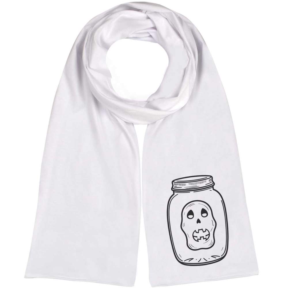 'Spooky Skull In Jar' Lightweight Scarf / Wrap (SC00034404)