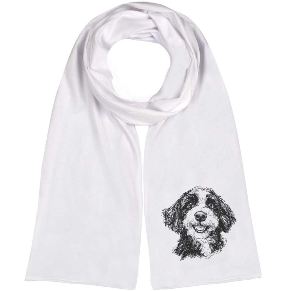 'Bernedoodle Puppy' Lightweight Scarf / Wrap (SC00035751)