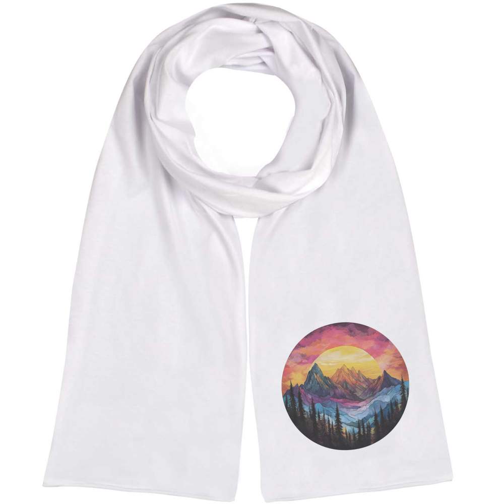 'Rocky Mountains with Trees Landscape' Lightweight Scarf / Wrap (SC00036978)