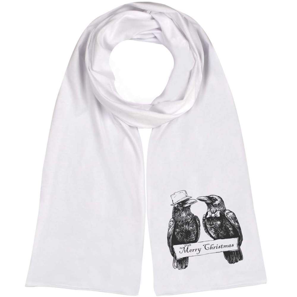 'Merry Christmas with Crows' Lightweight Scarf / Wrap (SC00041205)