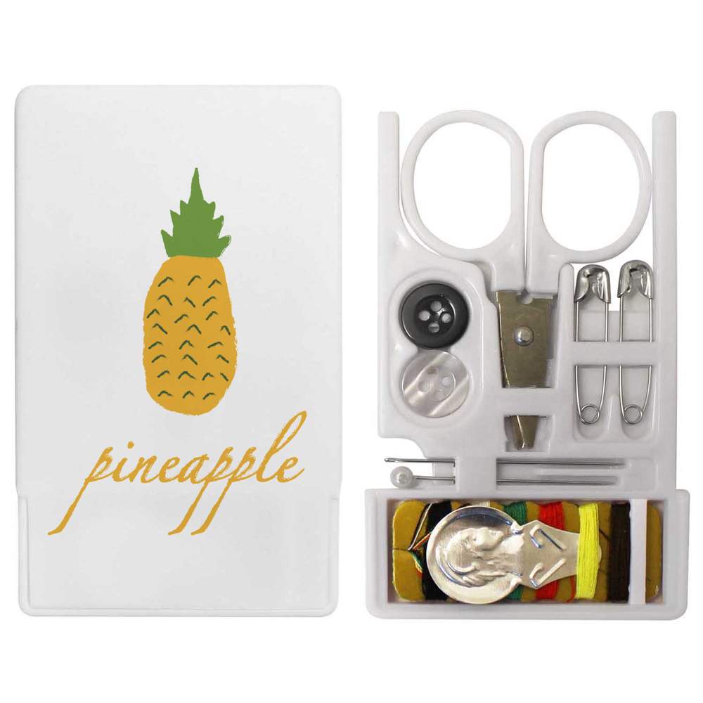 'Pineapple Tropical Fruit Illustration Drawing' Mini Travel Sewing Kit (SE00026927)