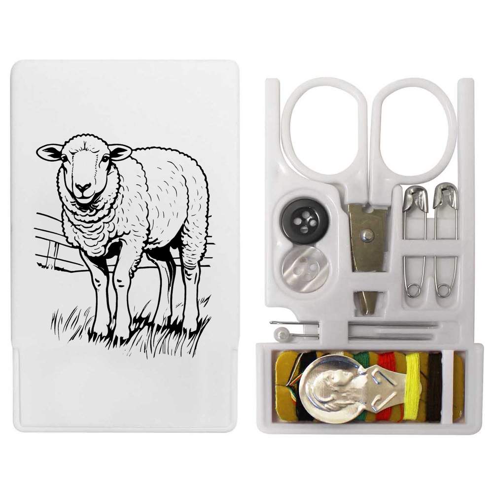 'Sheep Grazing in a Pasture' Mini Travel Sewing Kit (SE00030662)