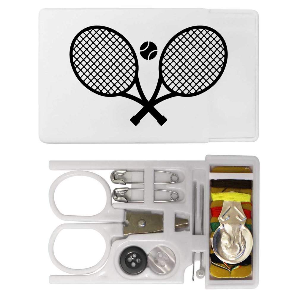'Tennis Rackets And Ball' Mini Travel Sewing Kit (SE00031029)