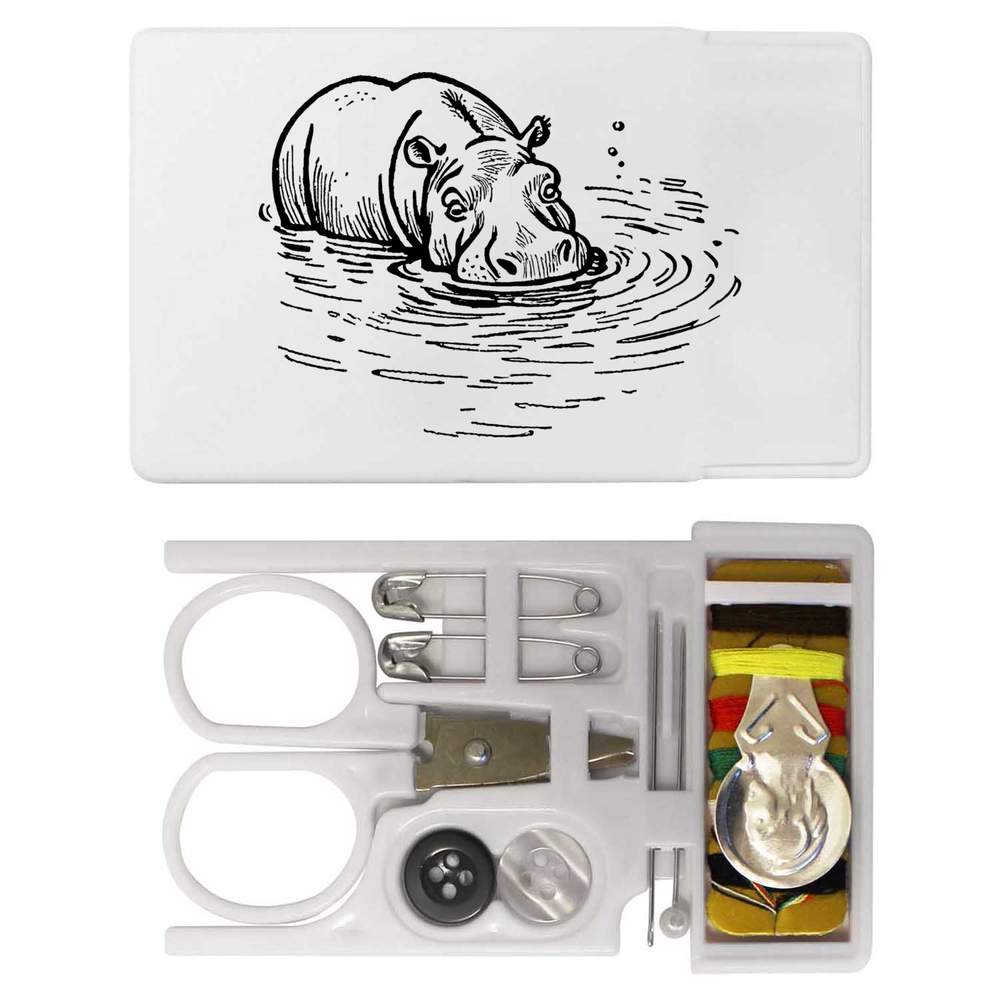 'Hippopotamus in River' Mini Travel Sewing Kit (SE00031682)