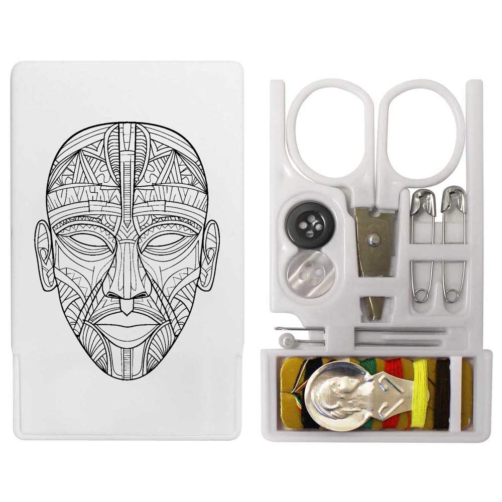 'African Tribal Mask' Mini Travel Sewing Kit (SE00032585)