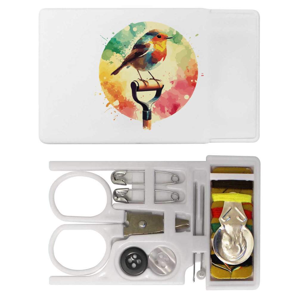 'Robin on a Garden Spade' Mini Travel Sewing Kit (SE00032908)