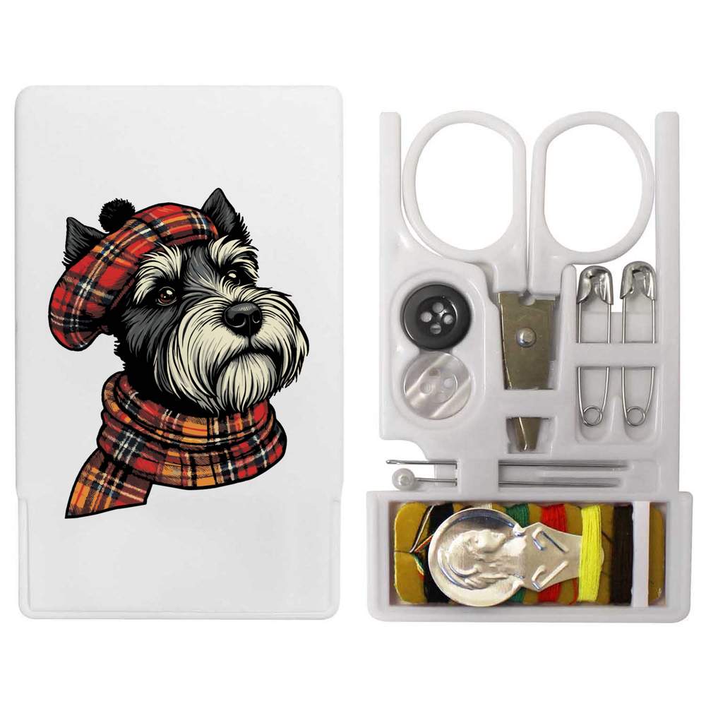 'Scottish Terrier' Mini Travel Sewing Kit - Portable Repair Set with Needles, Thread and Accessories for Home and Trips (SE00034113)