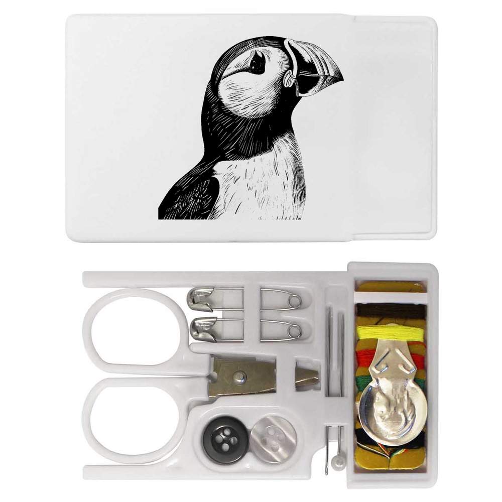 'Puffin Bird Portrait' Mini Travel Sewing Kit (SE00034660)