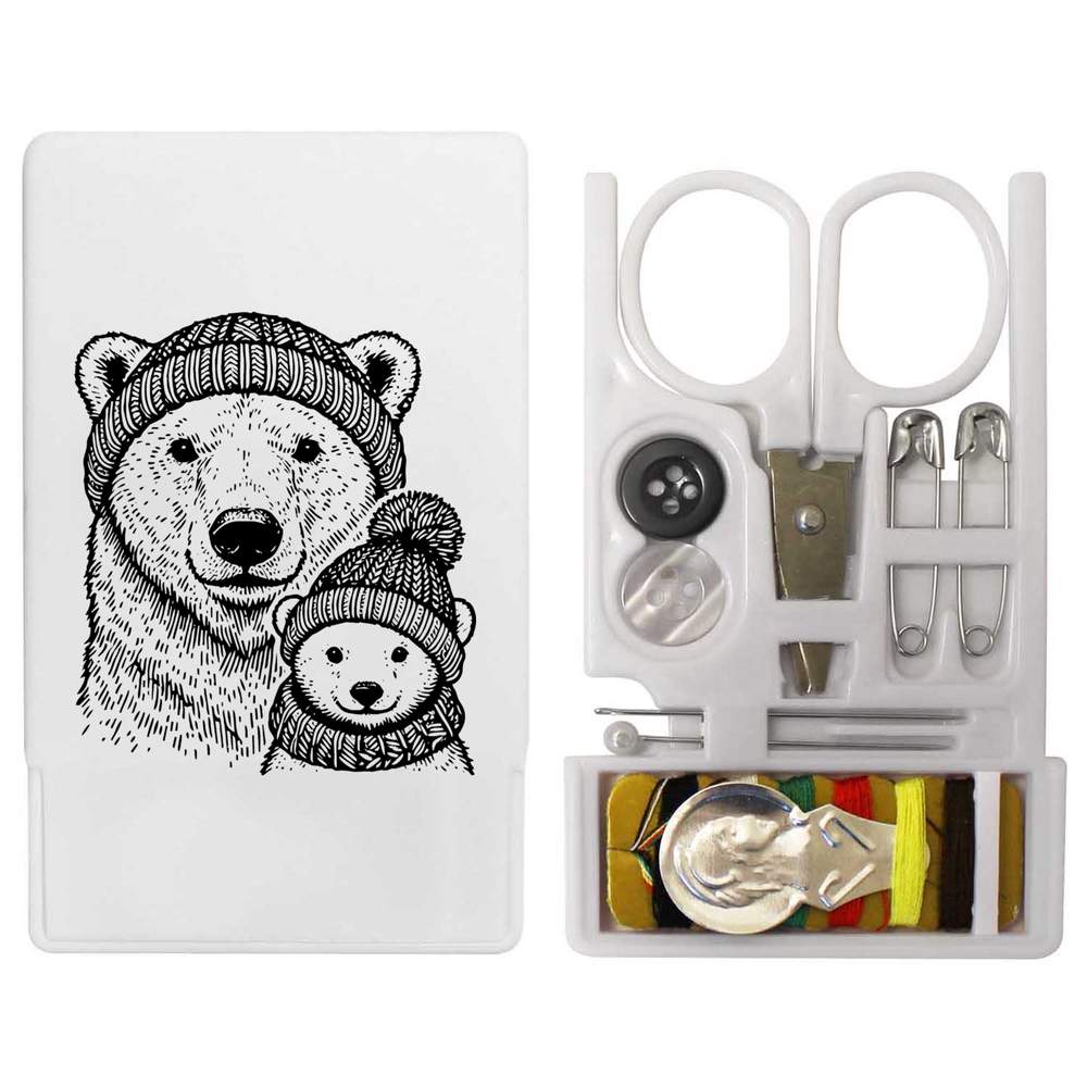 'Polar Bear Family' Mini Travel Sewing Kit (SE00036747)