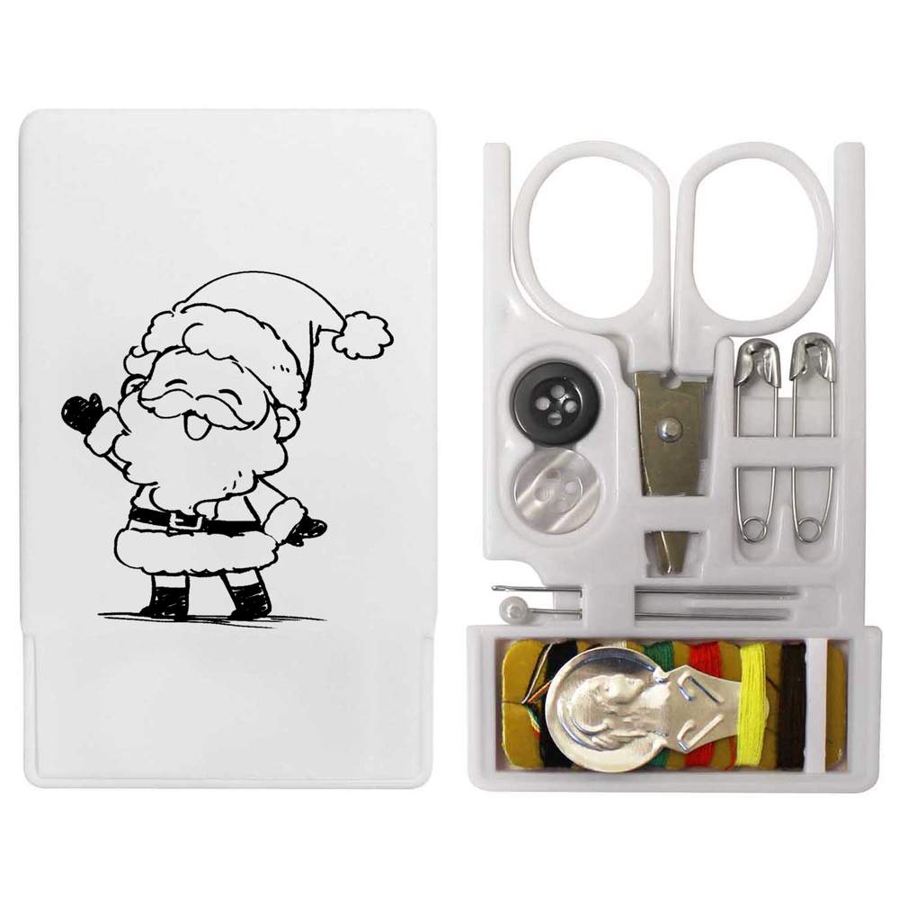 'Sketchy Cute Santa Waving' Mini Travel Sewing Kit (SE00041002)