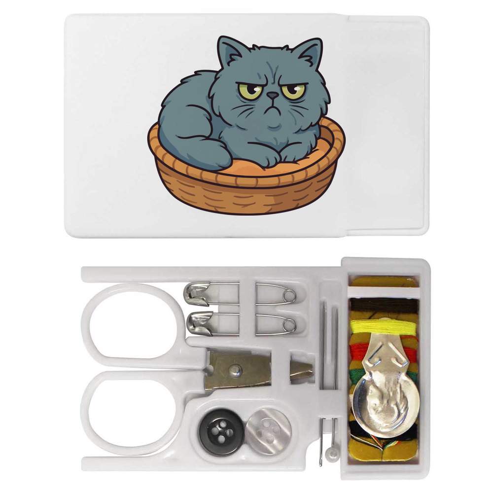 'Grumpy Persian Cat' Mini Travel Sewing Kit (SE00041318)