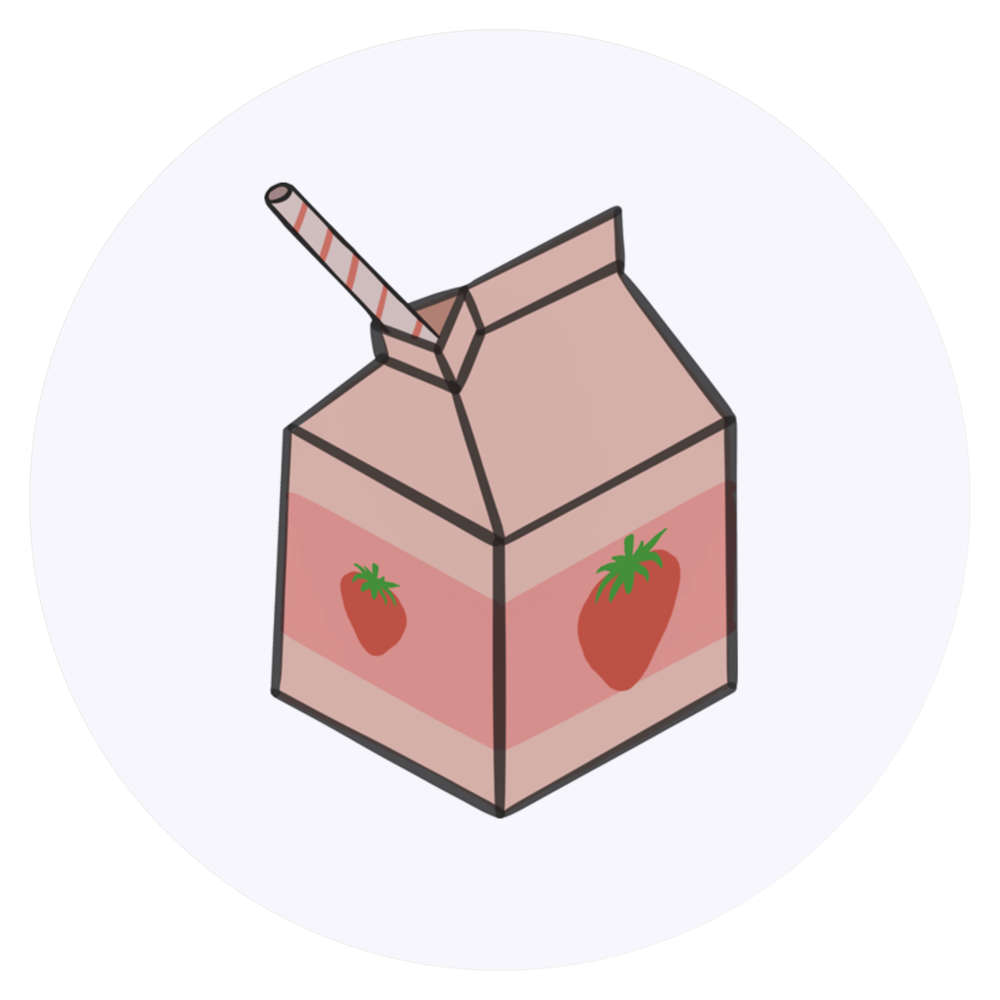 24 x 'Strawberry Milk Carton' Stickers - for Crafts, Scrapbooking and Labelling (SK00040783)