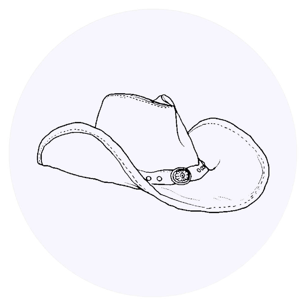 24 x 'Cowboy Hat' Stickers - for Crafts, Scrapbooking and Labelling (SK00041132)