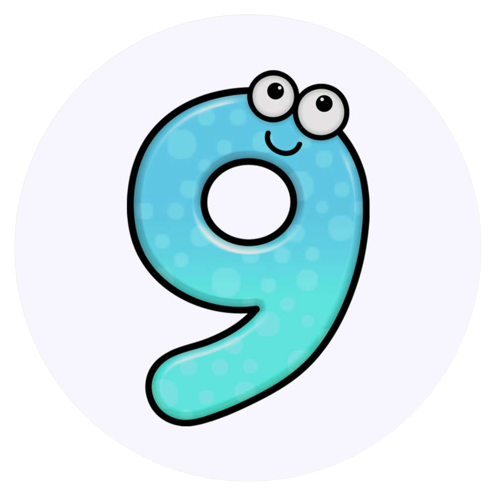 24 x 'Happy Number Nine' Stickers - for Crafts, Scrapbooking and Labelling (SK00041327)