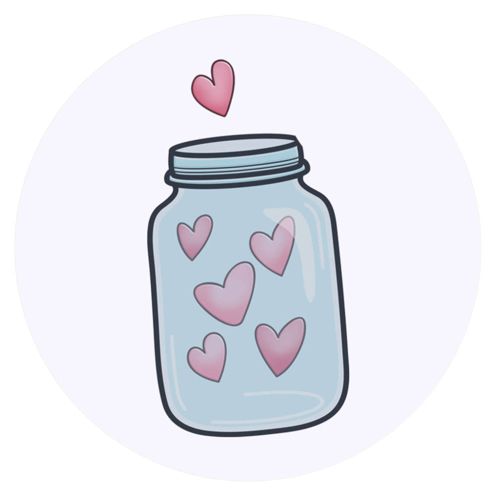 24 x 'Jar Of Hearts' Stickers - for Crafts, Scrapbooking and Labelling (SK00041655)