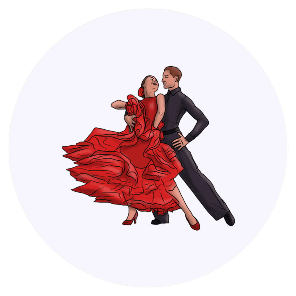 24 x 'Salsa Dancers' Stickers - for Crafts, Scrapbooking and Labelling (SK00048762)