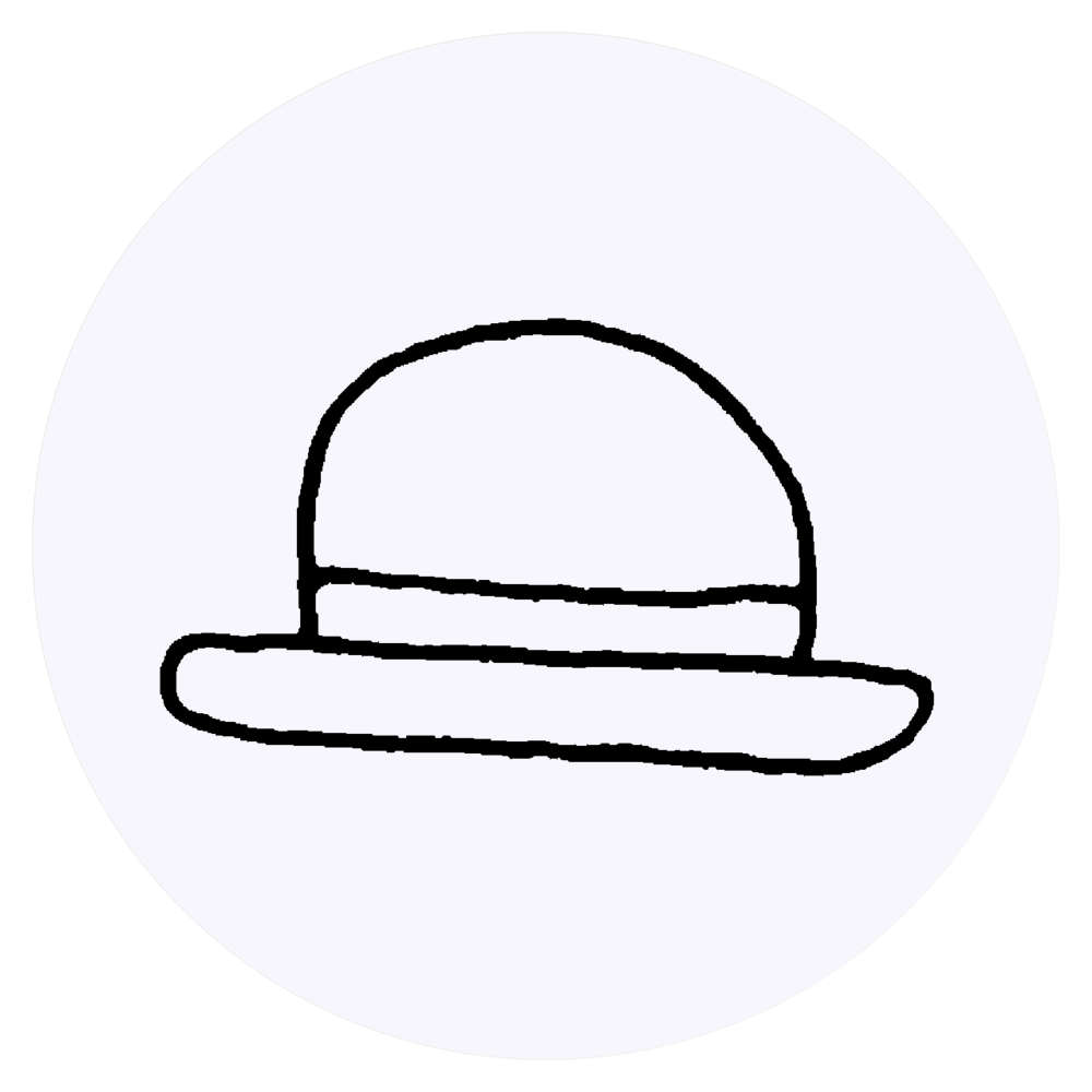 24 x 'Bowler Hat' Stickers - for Crafts, Scrapbooking and Labelling (SK00051058)