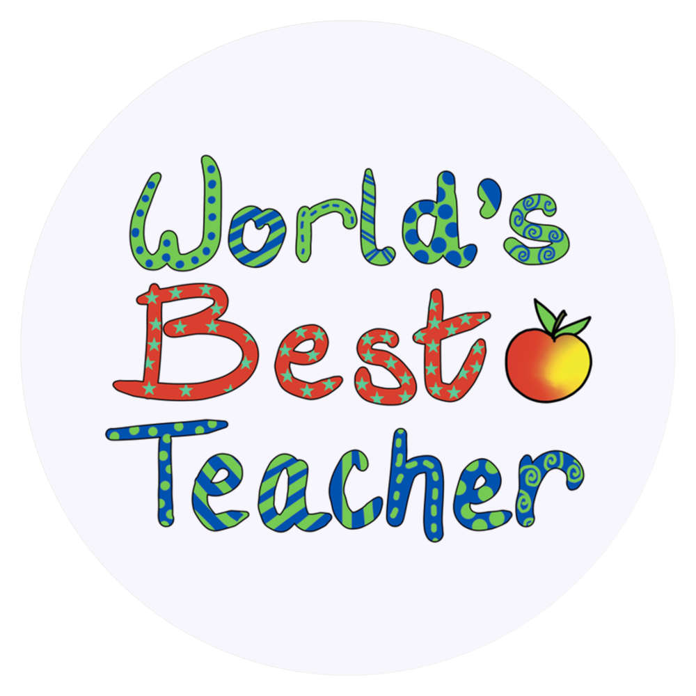 24 x 'World's Best Teacher' Stickers - for Crafts, Scrapbooking and Labelling (SK00066137)