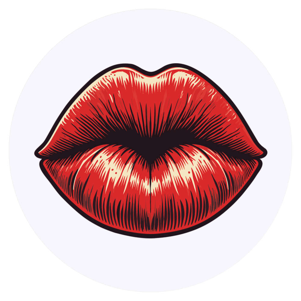 24 x 'Red Lips Kiss' Stickers - for Crafts, Scrapbooking and Labelling (SK00071494)