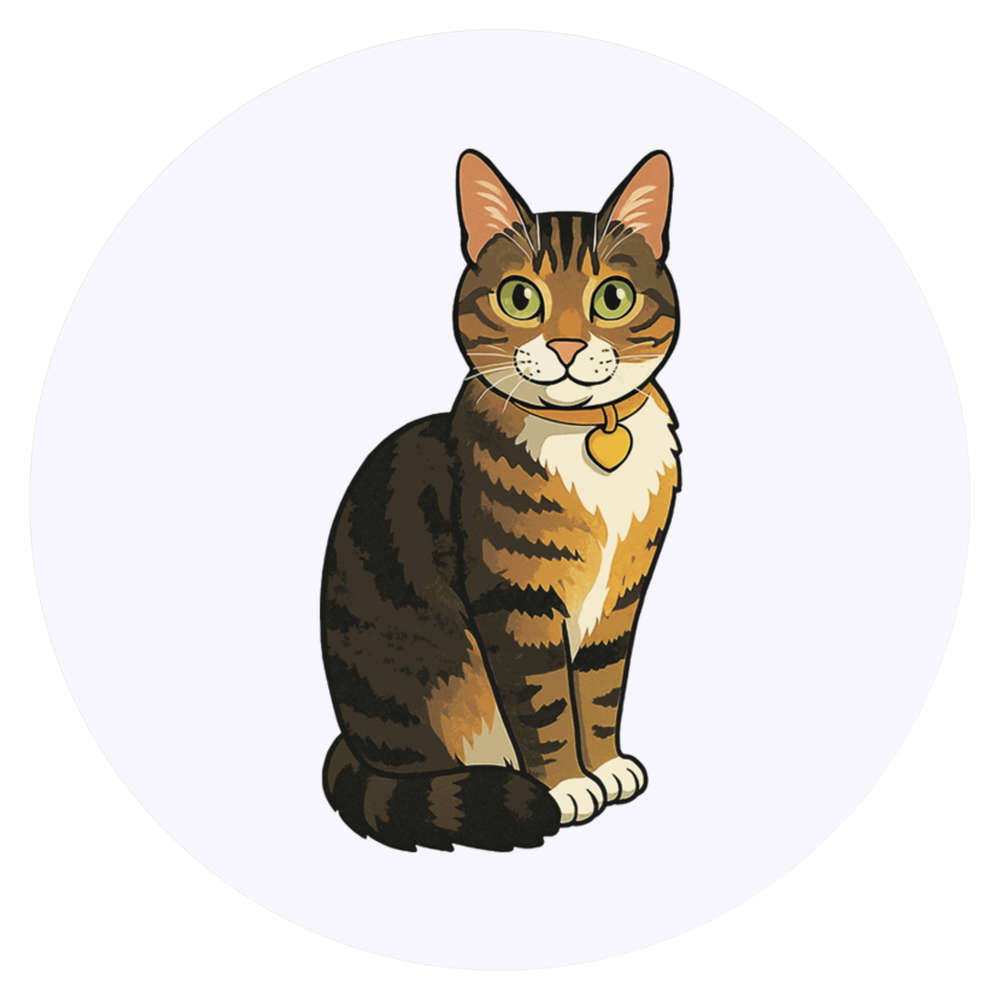 24 x 'Sitting Tabby Cat' Stickers - for Crafts, Scrapbooking and Labelling (SK00071743)