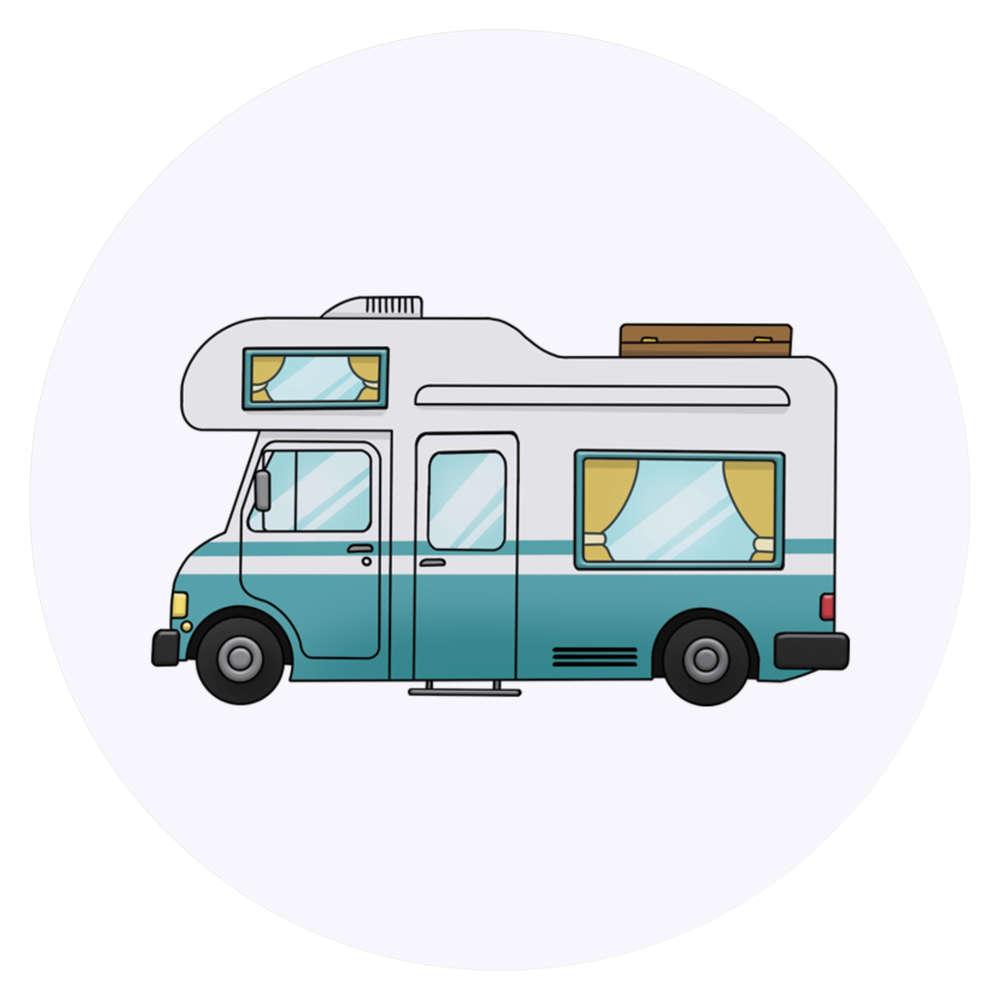 24 x 'Motorhome' Stickers - for Crafts, Scrapbooking and Labelling (SK00071766)