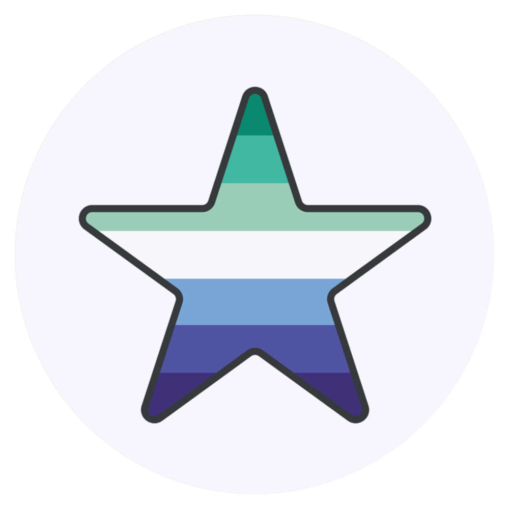 24 x 'Star Gay Man Flag' Stickers -  for Crafts, Scrapbooking and Labelling (SK00072262)