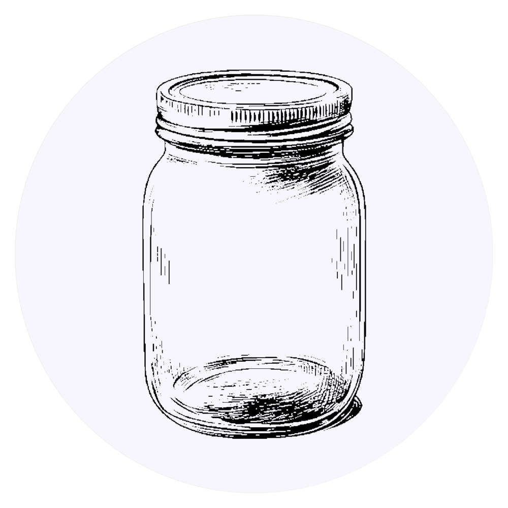24 x 'Single Glass Jar' Stickers - for Crafts, Scrapbooking and Labelling (SK00072410)