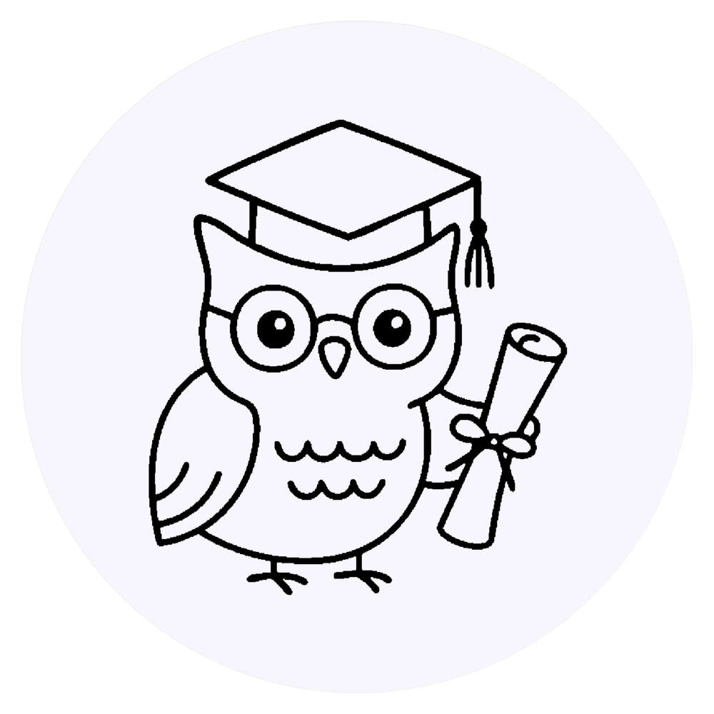 24 x 'Graduation Owl' Stickers -  for Crafts, Scrapbooking and Labelling (SK00072563)