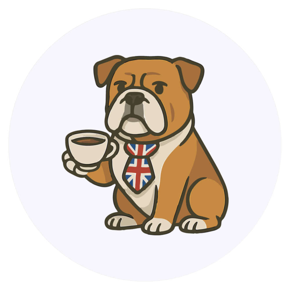24 x 'British Bulldog Tea Time' Stickers - for Crafts, Scrapbooking and Labelling (SK00072657)