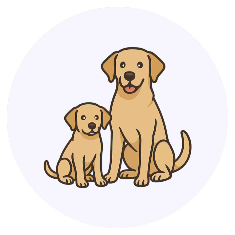 24 x 'Labrador Adult and Puppy' Stickers - for Crafts, Scrapbooking and Labelling (SK00072663)