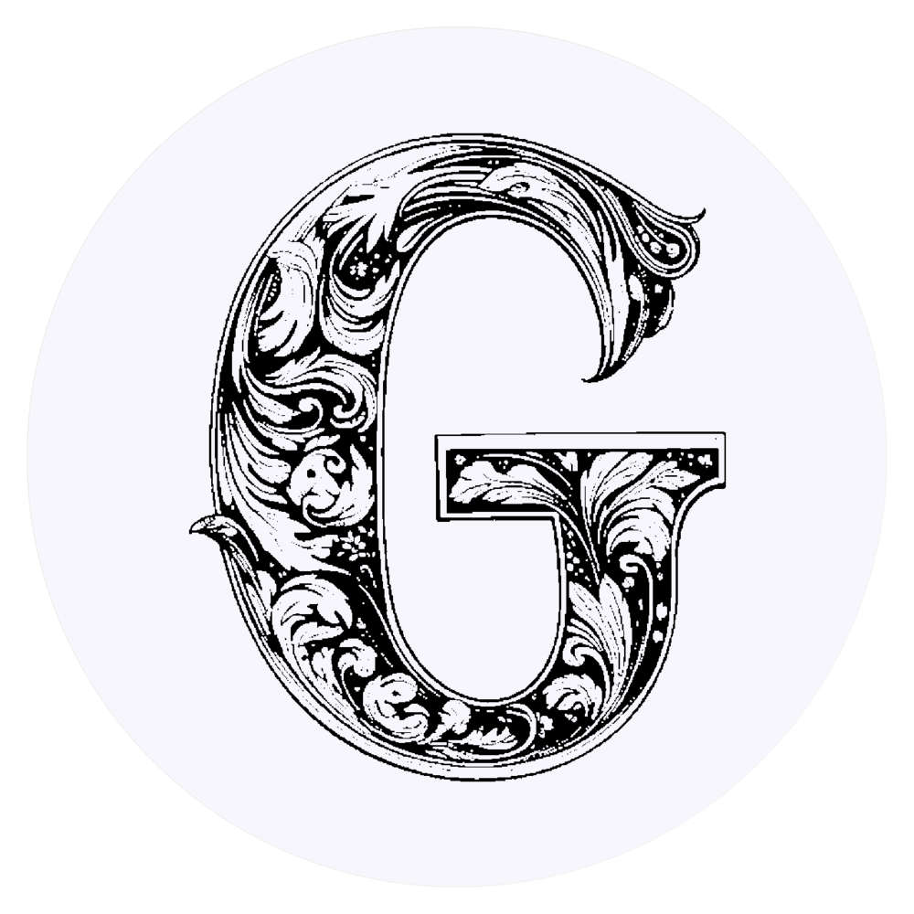 24 x 'Floral G' Stickers - for Crafts, Scrapbooking and Labelling (SK00073089)