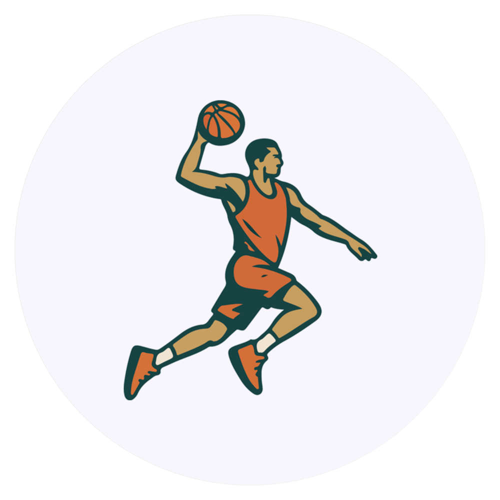 24 x 'Basketball Player Dunk' Stickers - for Crafts, Scrapbooking and Labelling (SK00073567)