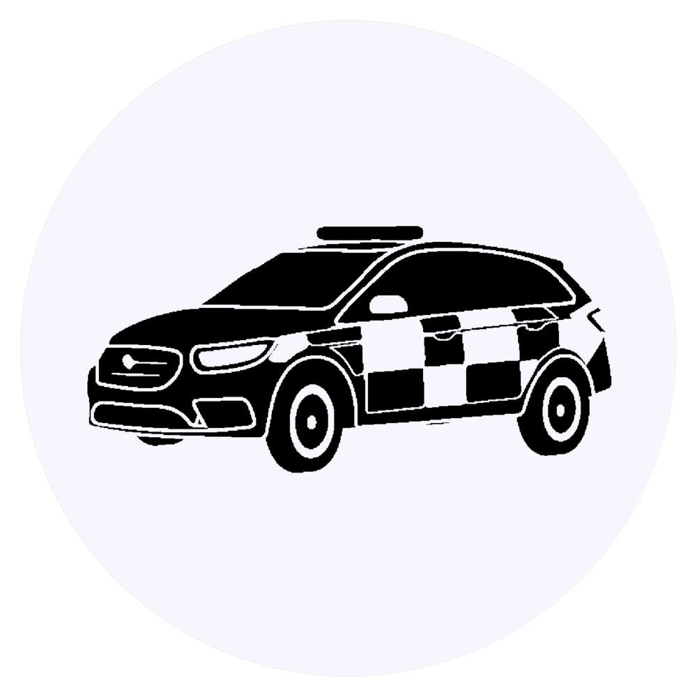 24 x 'Emergency Police Car' Stickers - for Crafts, Scrapbooking and Labelling (SK00074018)