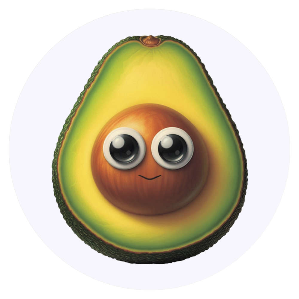 24 x 'Funny Avocado Face' Stickers - for Crafts, Scrapbooking and Labelling (SK00074524)