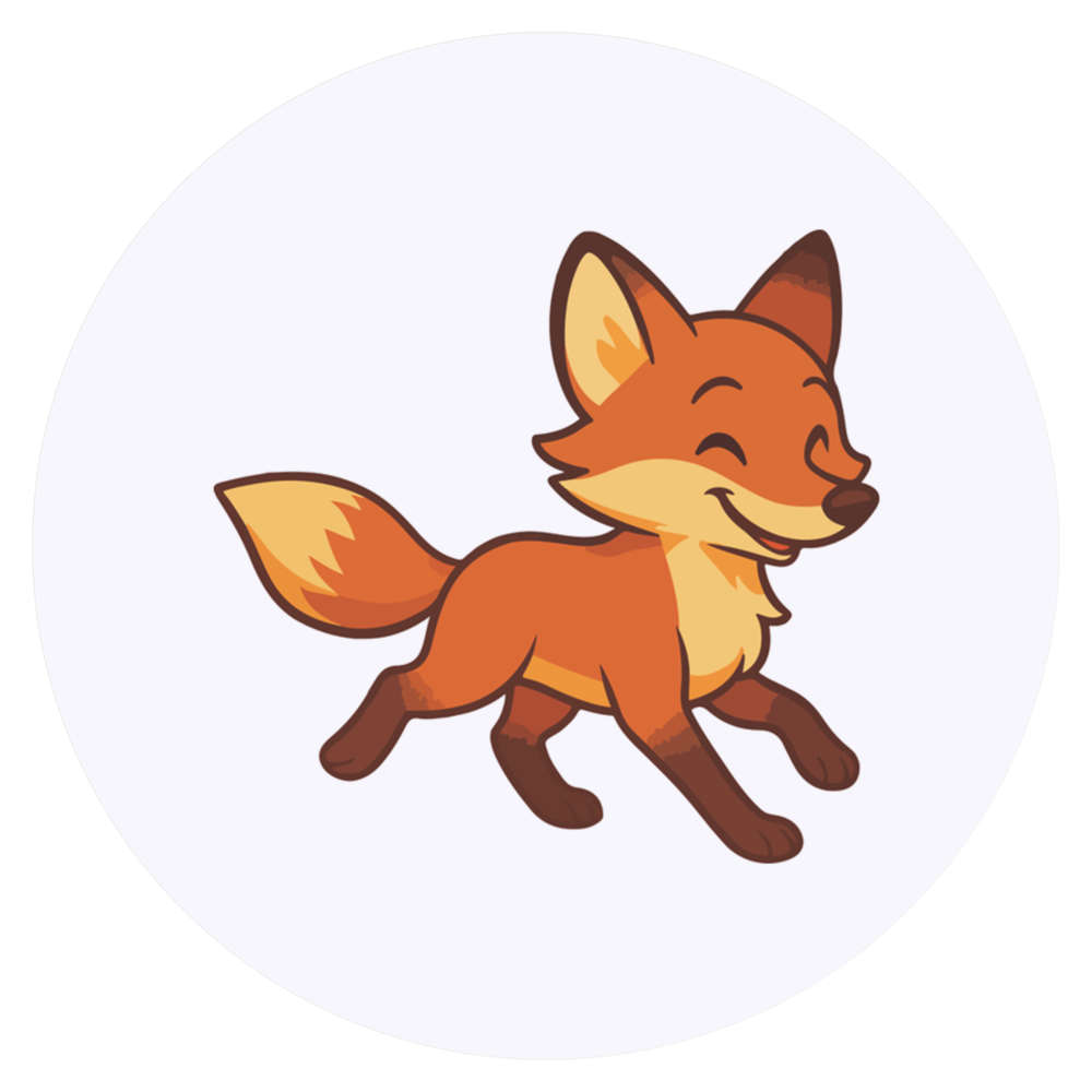 24 x 'Happy Running Fox' Stickers - for Crafts, Scrapbooking and Labelling (SK00074650)