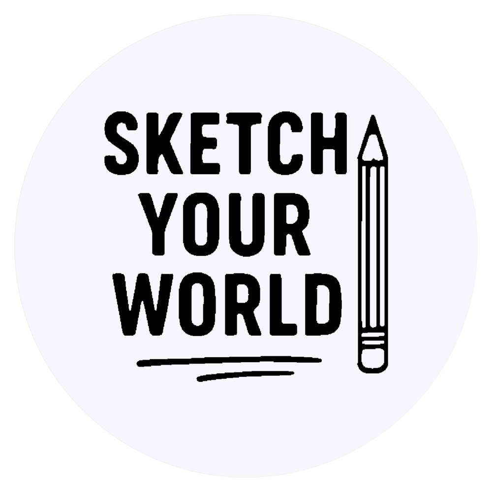 24 x 'Sketch Your World Artist Statement With Penci' Stickers - for Crafts, Scrapbooking and Labelling (SK00074856)
