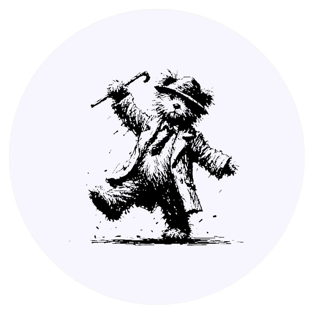 24 x 'Scruffy Teddy Rainy Day' Stickers - for Crafts, Scrapbooking and Labelling (SK00075388)